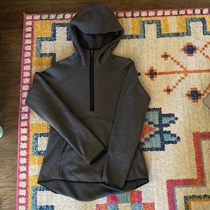 Heather grey half zip pullover. Fleece lined!